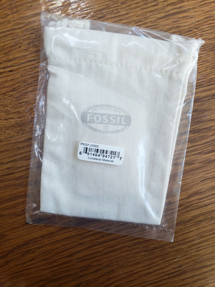 Fossil Jewelry Watch Fabric Bag & Guide