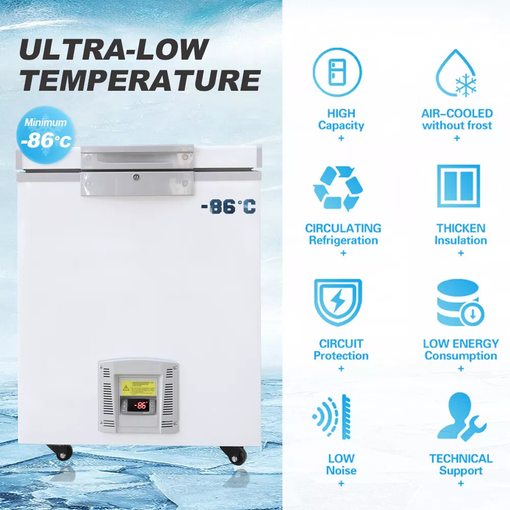 -86°C Ultra-Low Temperature Freezer 28L Lab Cryogenic Freezer Samples Storage
