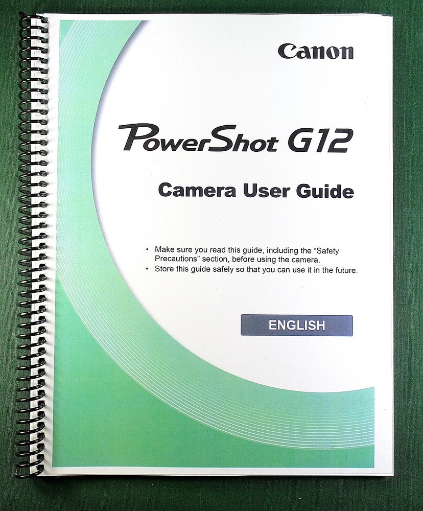 Canon PowerShot G12 Instruction Manual: 214 Pages & Protective Covers!