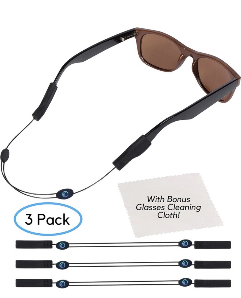 Sidelinx 3 Pack - Adjustable Eyeglass Strap (Ocean)- No Tail Sunglass Strap!