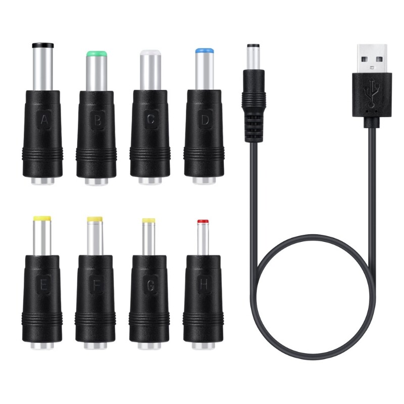 Usb to Plug, 8 in 1 Usb Plug to for Dc Plug Cable, Power Cable, Adapter with 8 P