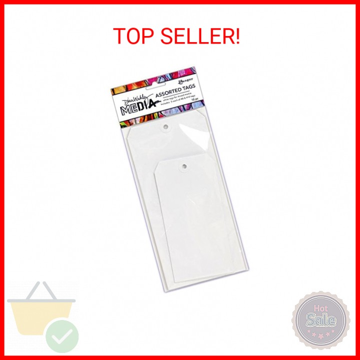 Ranger Dina Wakley Media White Tags-#8 & #10