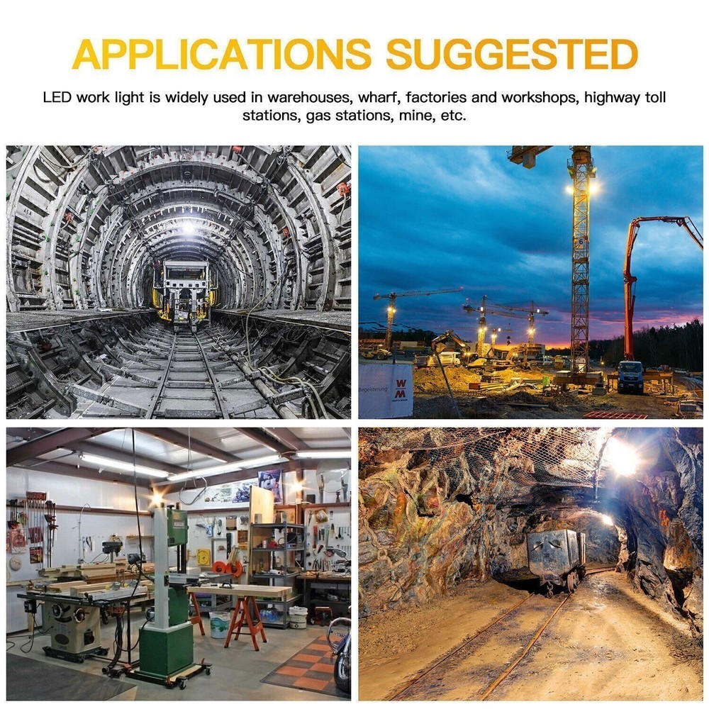 80 Watt LED Temporary Work Light Industrial Construction Work Shop Lamp Linkable