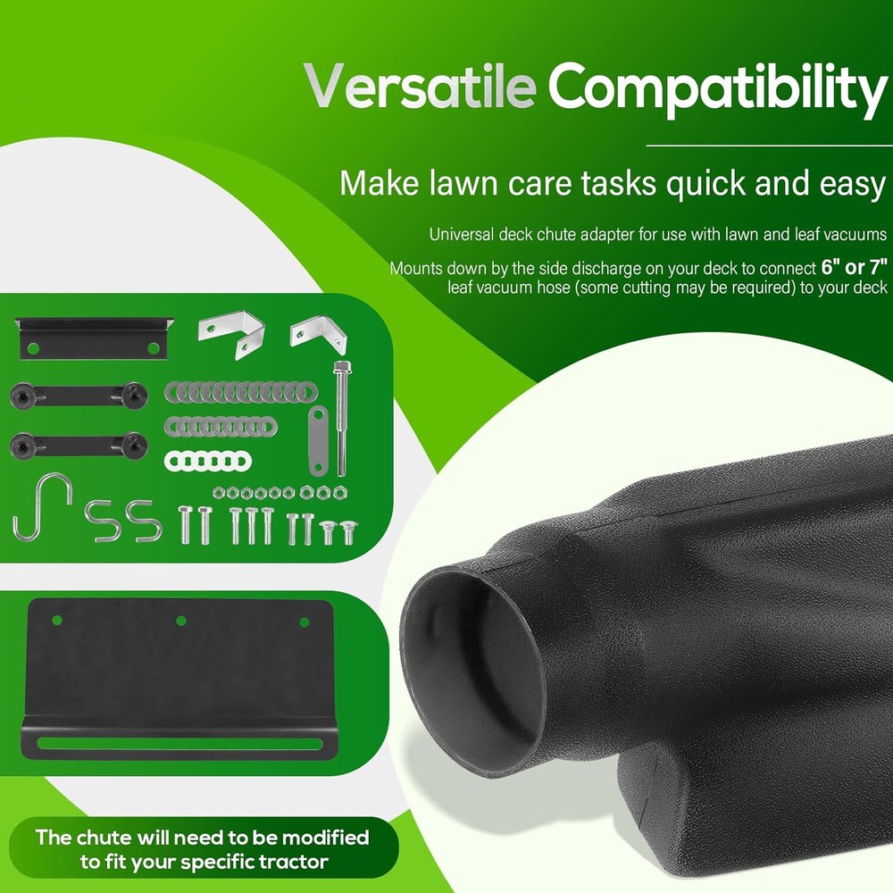 62468 Adapter Mow-N-Vac Kit Leaf Vacuum Bagger Universal Deck Boot Chute