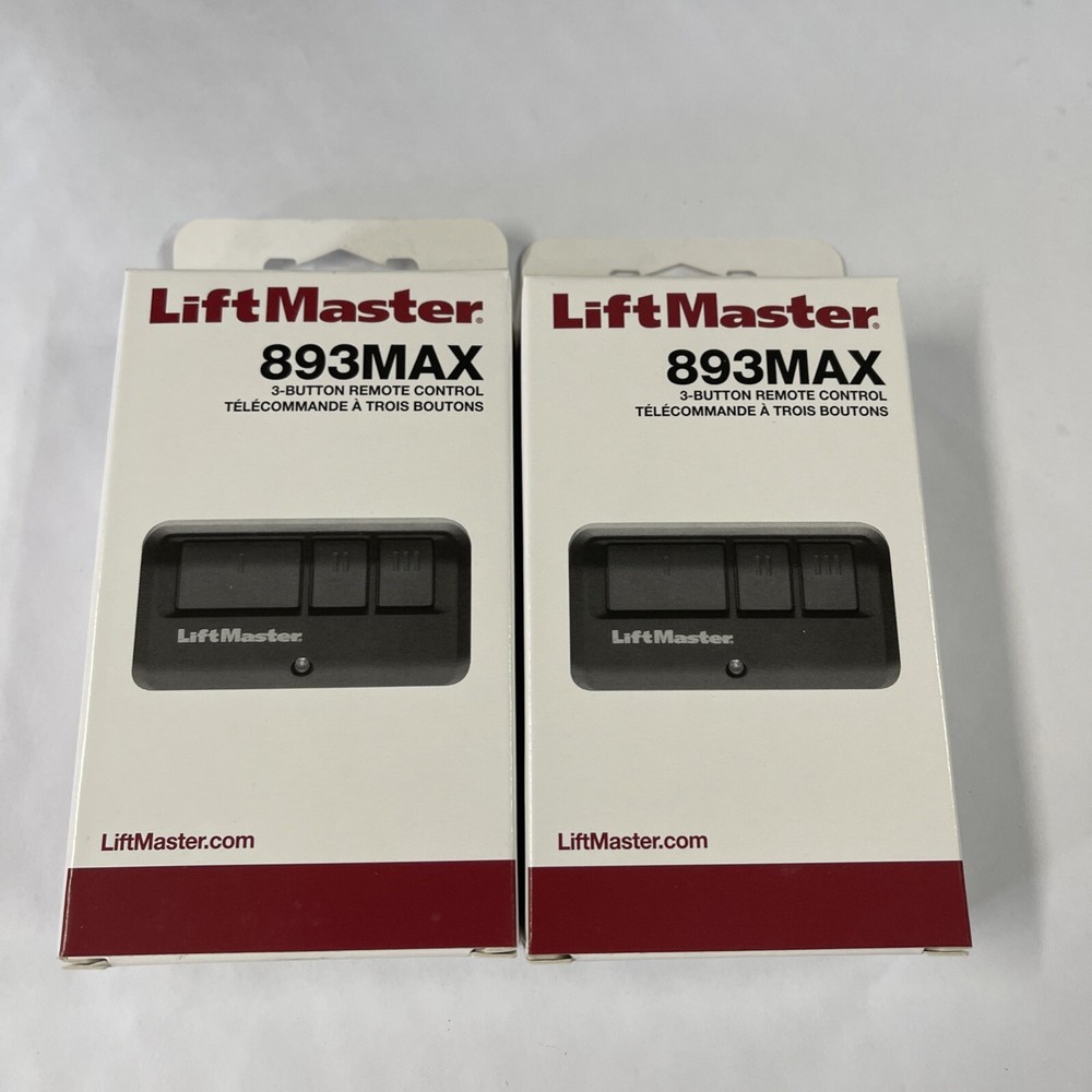 OEM QTY 2PK LIFTMASTER 893MAX 3 BUTTON REMOTE CONTROL