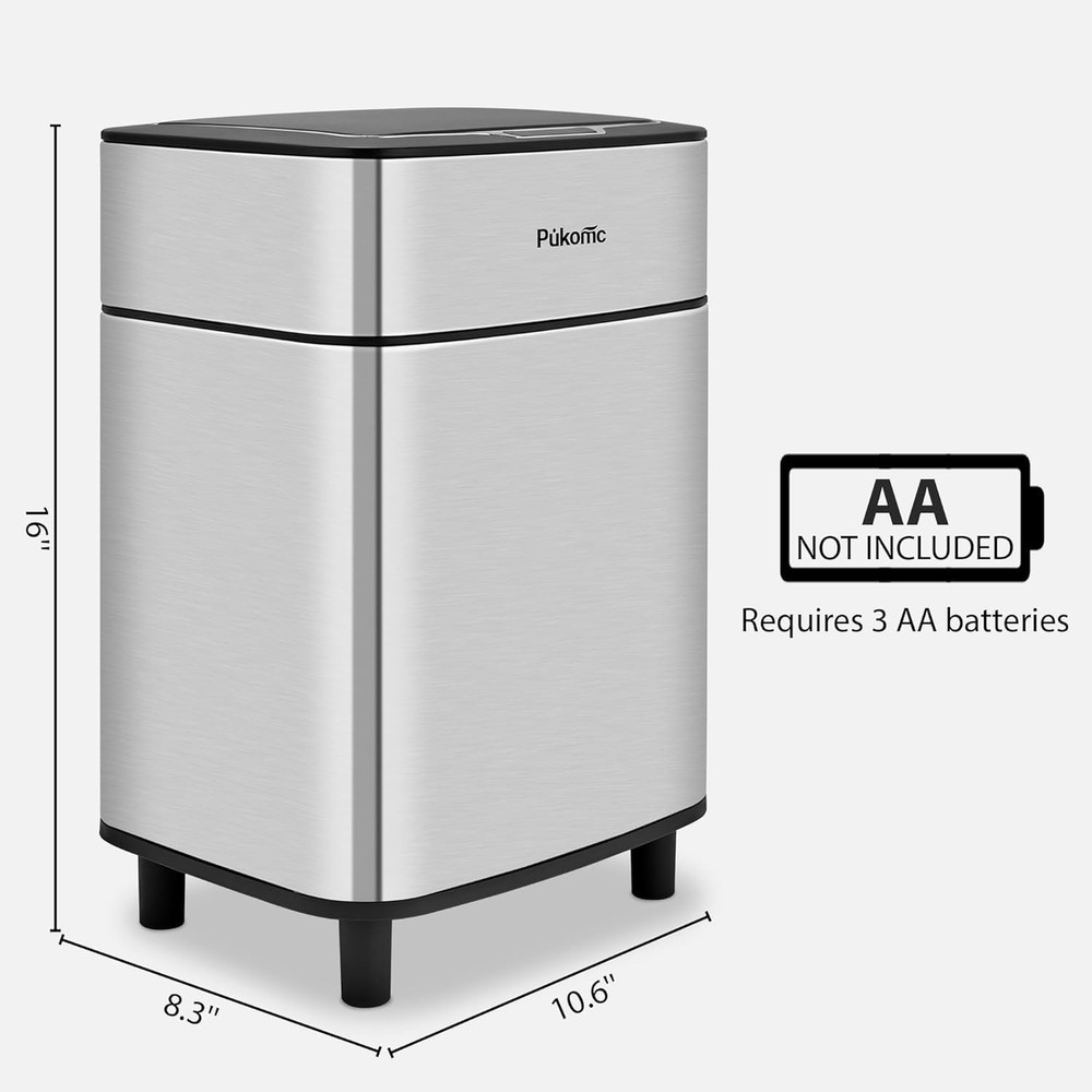 Stainless Steel Motion Sensor Automatic Touchless Trash Can 2.7 Gal