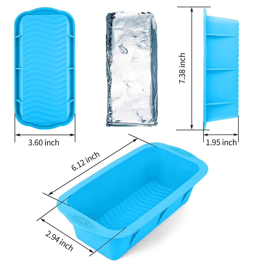 Ice Bath Accessory, 4 Pack 9.4lb Large Ice Block Mold, Blue