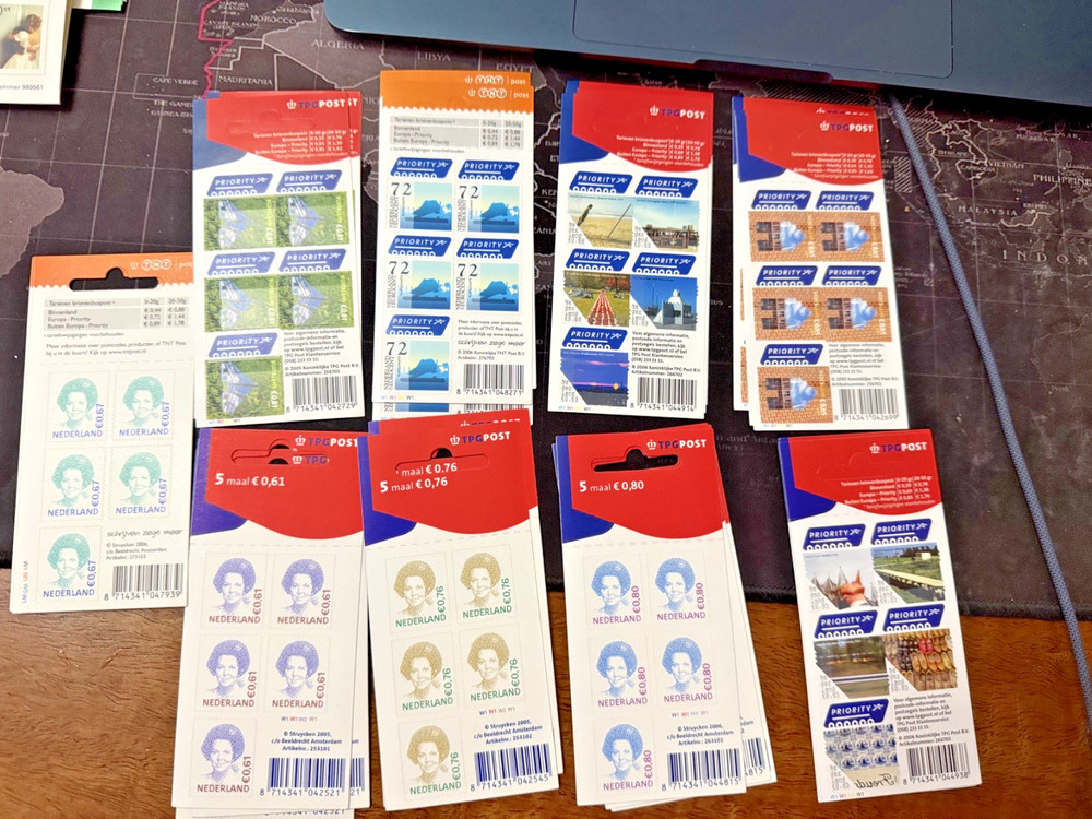 Netherlands Postage stamps 9 booklets various stamps various topics and rates
