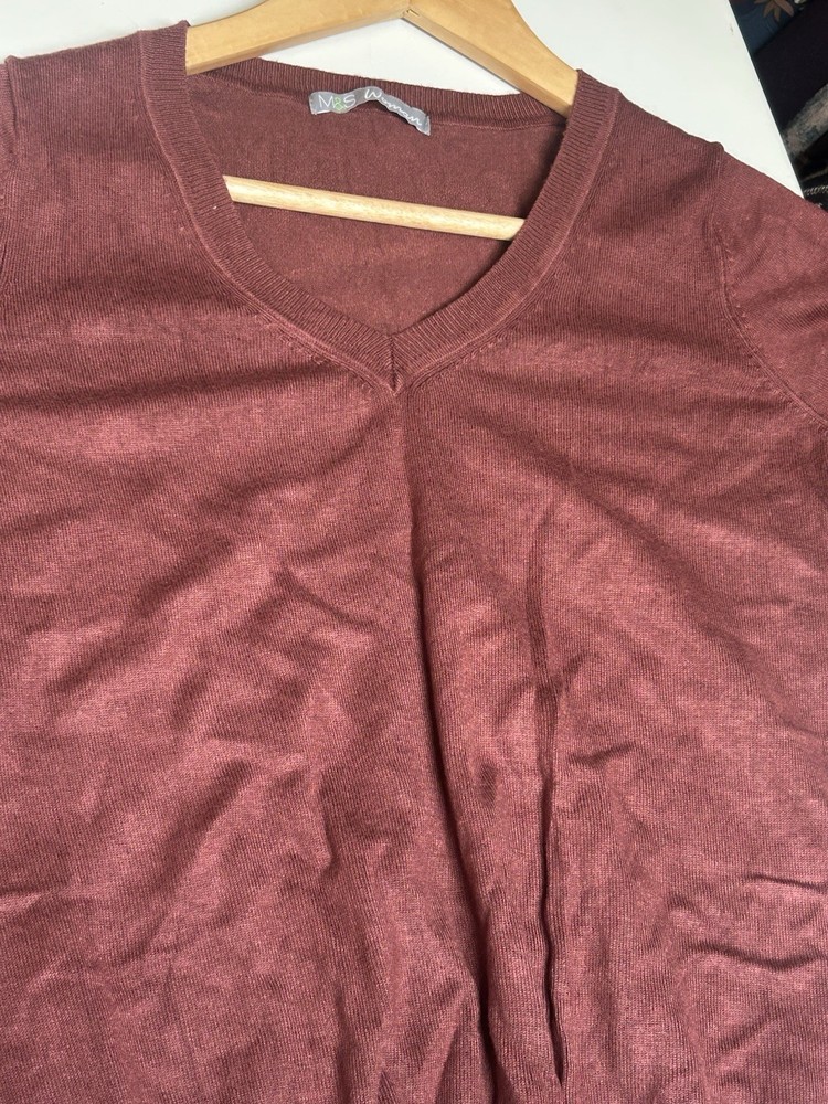 M&S Size 12 Brown Knit Pullover Jumper