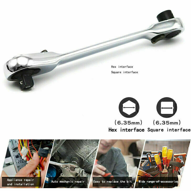 1/4" Mini Double-Ended Quick Socket Ratchet Wrench Rod Screwdriver Bit Tools ca!