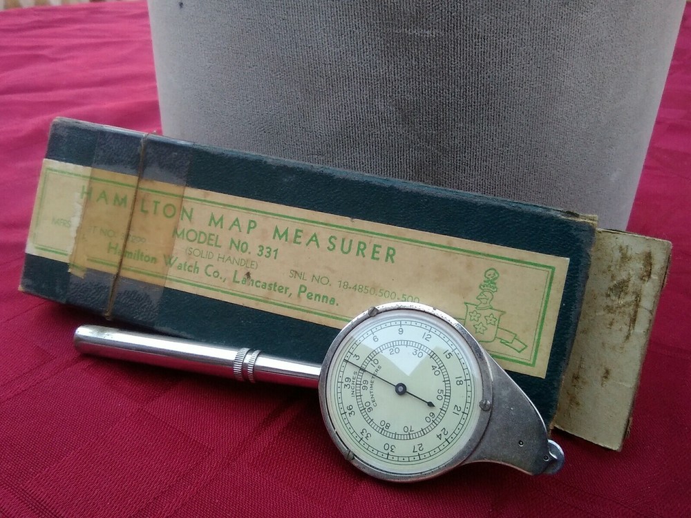 Vintage HAMILTON Map Measurer w Original Box Model#331 Still Works