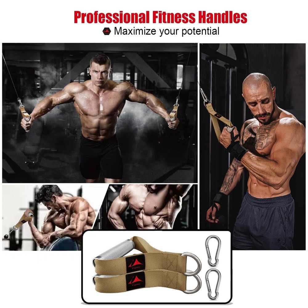 Heavy Duty Metal Workout Handles，Replacement Grip Attachments for Cable M