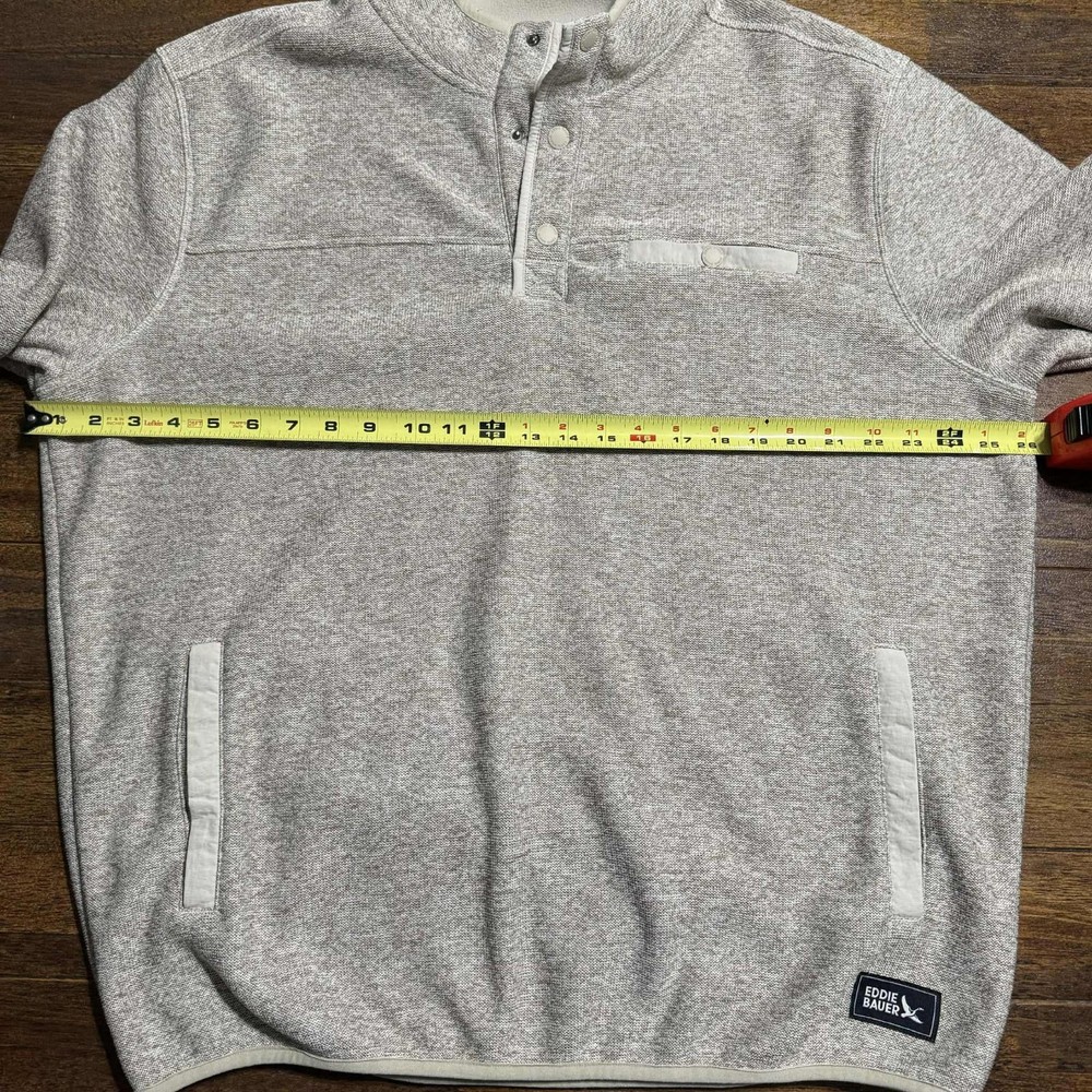Eddie Bauer Tan Beige 1/4 Button Pullover Men's Size XL Tan Sweater