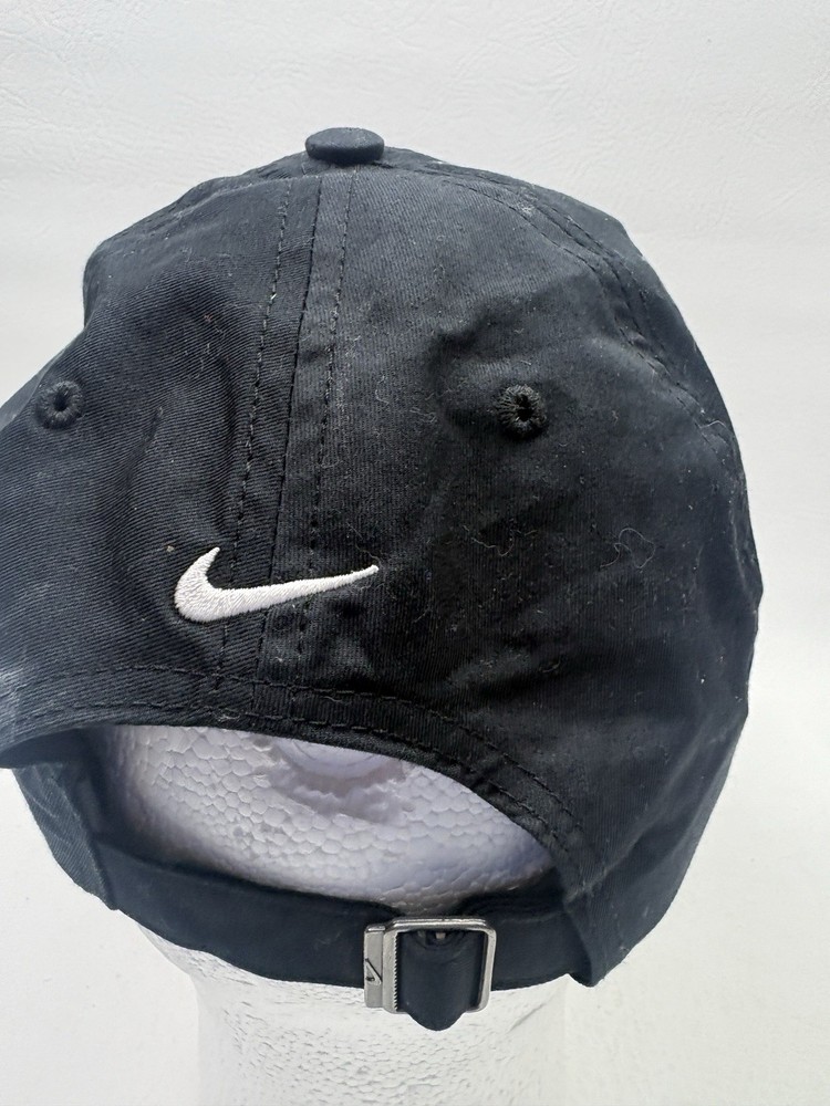 Nike Golf Black Adjustable Strap Hat Lightweight Golfing Cap Cotton Polyester