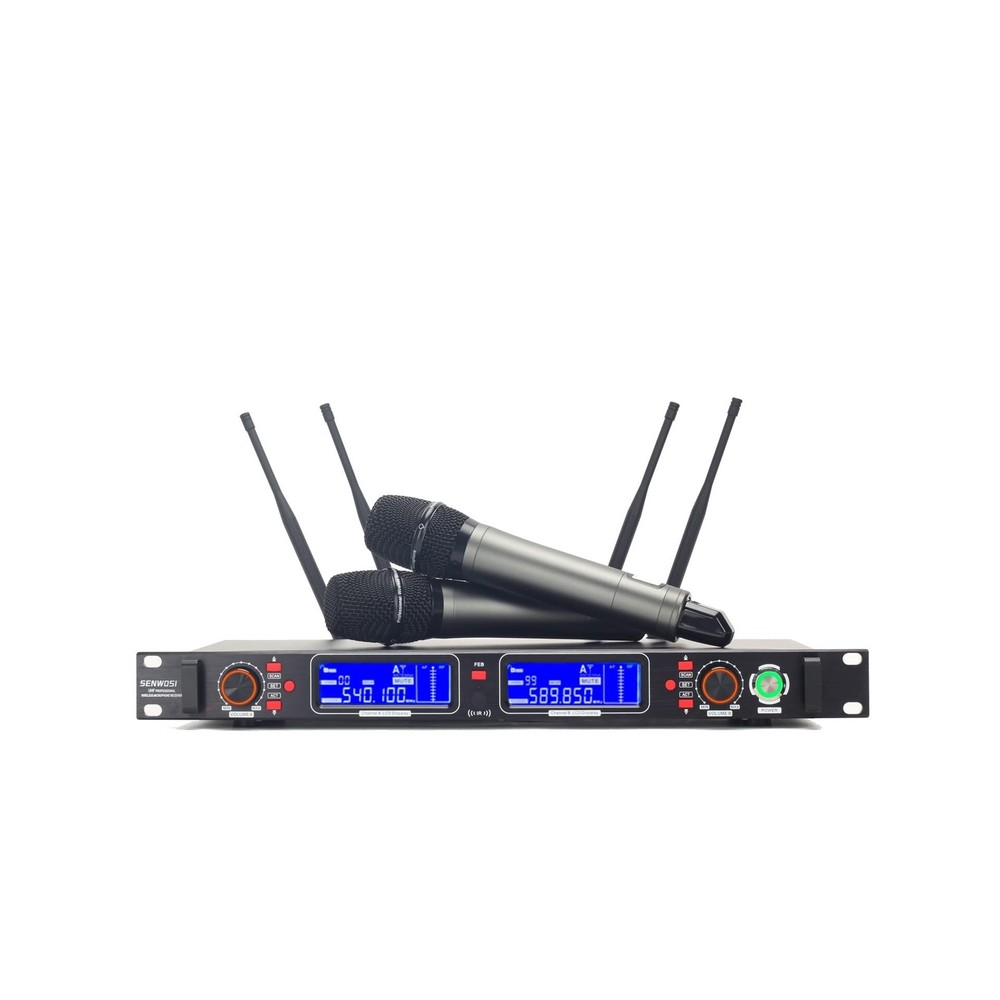 Profession Wireless Microphone System, UHF Handheld Dual Cordless Mic True Di...