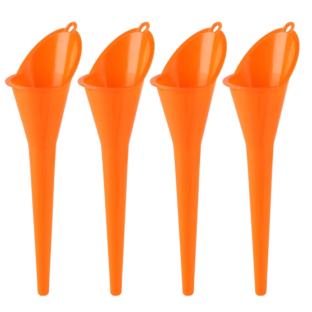 4 Pcs Plastic Long Neck Oil Funnel for Change, Multi-Function Long for Transmiss
