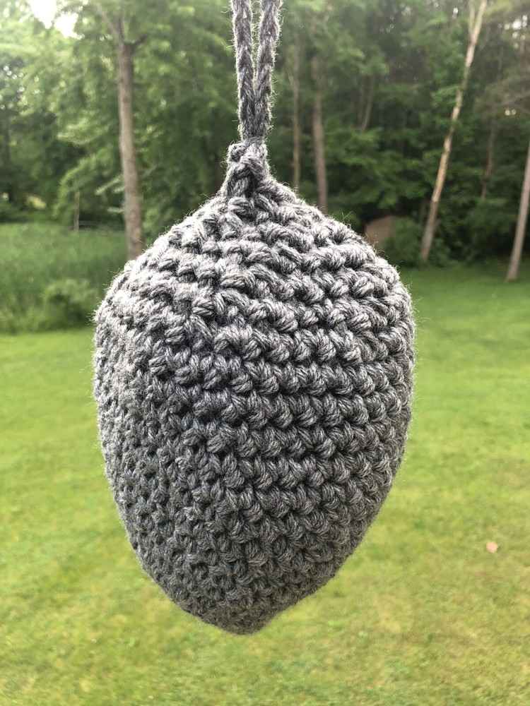 Crocheted Wasp Nest Decoy/Deterrent.