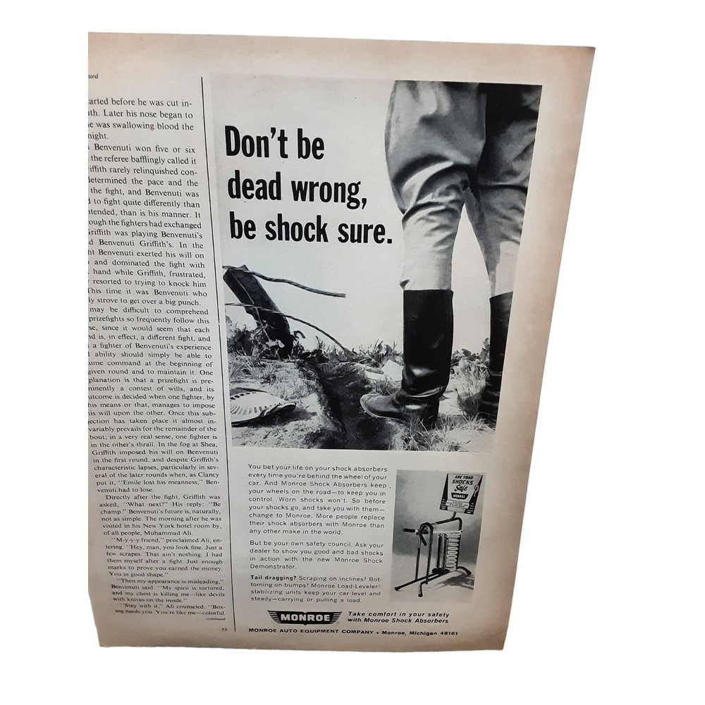 1967 Monroe Shocks vintage Original ad