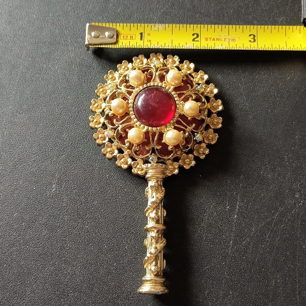Vintage Sam Fink Hand Mirror