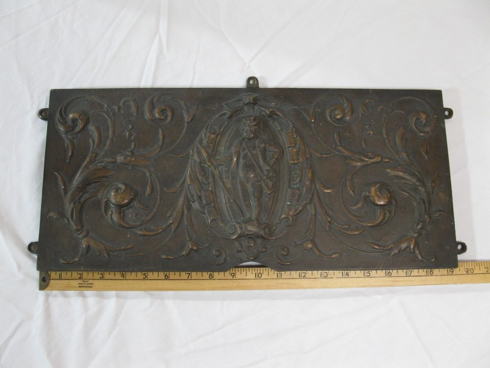 Cast Iron Fireback Panel Plaque Decorative 19 1/2" x 9"