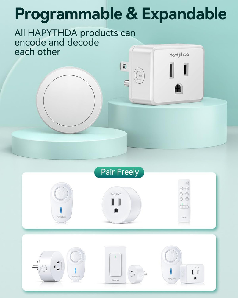 Garbage Disposal Wireless Switch Kit, Remote Control Outlet, No Drilling On Sink