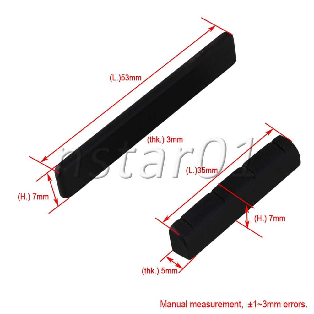 4pcs Ukulele Nut/Saddle Ebony Wood For 4 String Guitar Back