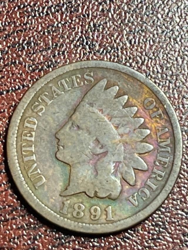 1891 Indian Head Cent Good Details