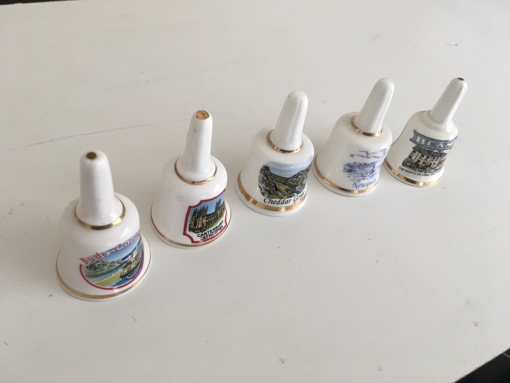 Porcelain Bells X5 With Designs On