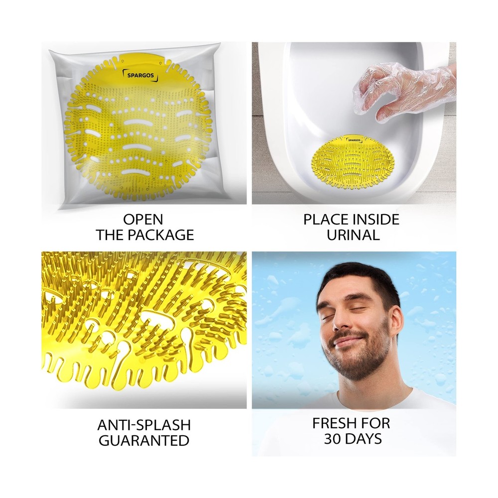 Urinal Screen Deodorizer (36 Pack) - Urinal Cakes - Fresh 3d Wave Anti-Splash...
