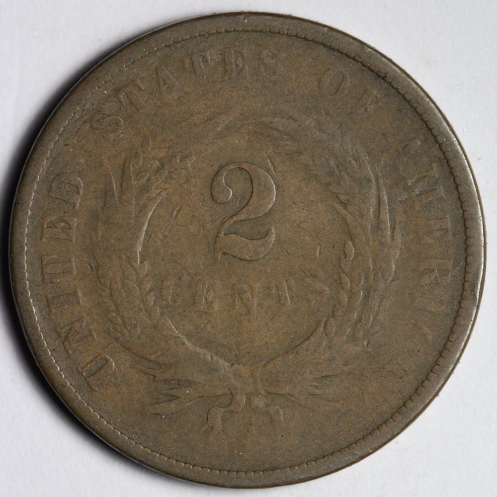1868 Two Cent Piece VF E200 DIEG