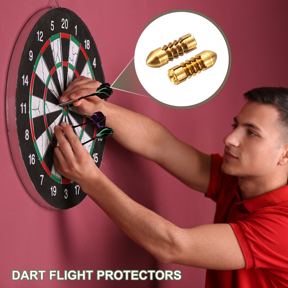 9 Pcs Dart Flight Protectors Fixed 90 Degrees Wing Savers Protects, Gold