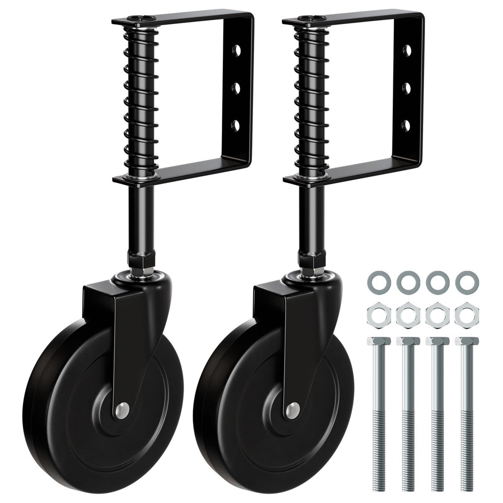 5" Heavy Duty Gate Caster, Spring Loaded Gate Wheels, Gate Caster Wheel with ...