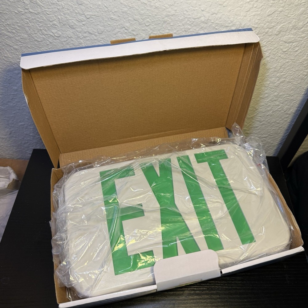 Dependable Direct 2-Pack Double Side LED Green Exit Sign Emergency Light In Box