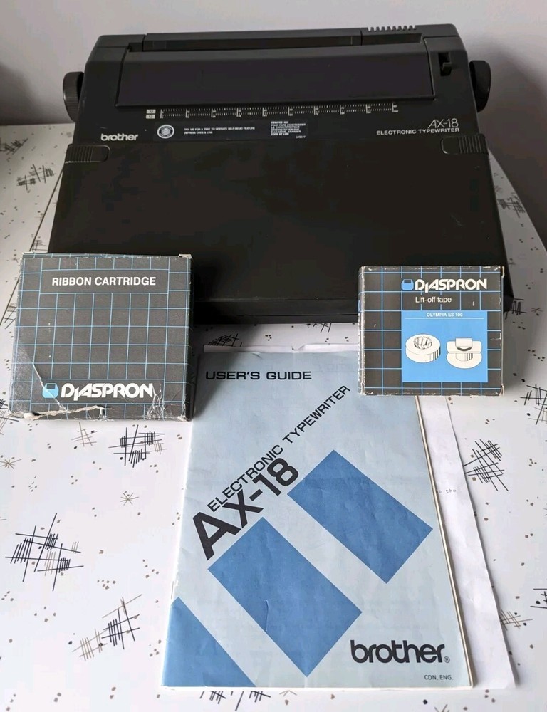 Brother Electronic Typewriter AX-18 Portable W User Guide And More