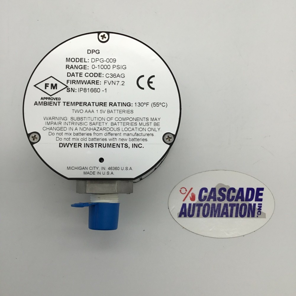 DWYER DPG-009 PRESSURE GUAGE 1000PSI