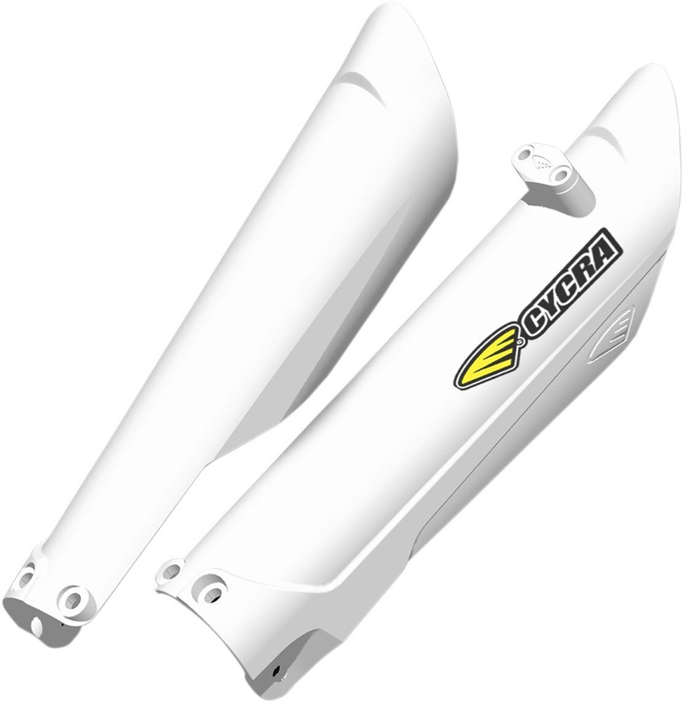 Cycra White Plastic Lower FrontFork Guards (1CYC-6905-42)