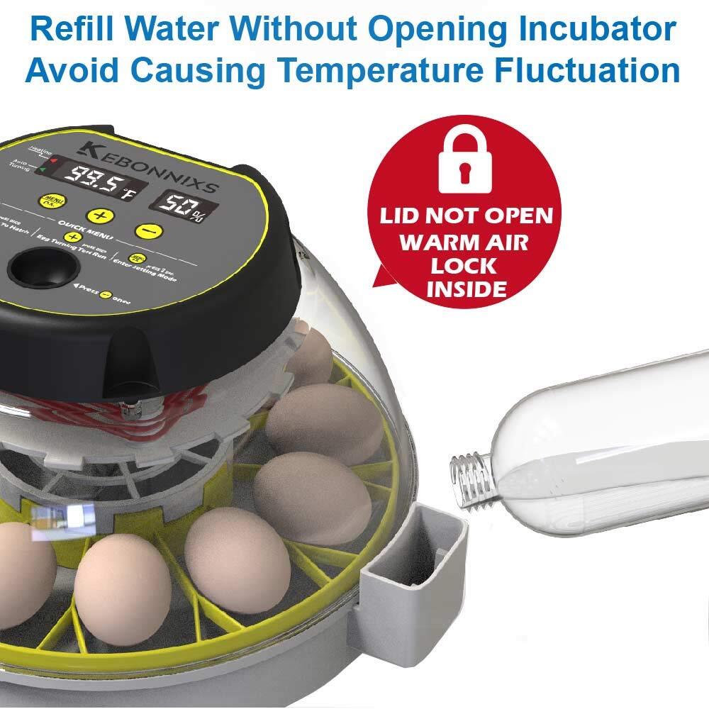 12 Egg Incubator With Humidity Display Egg Candler Automatic Egg Turner For Hatc