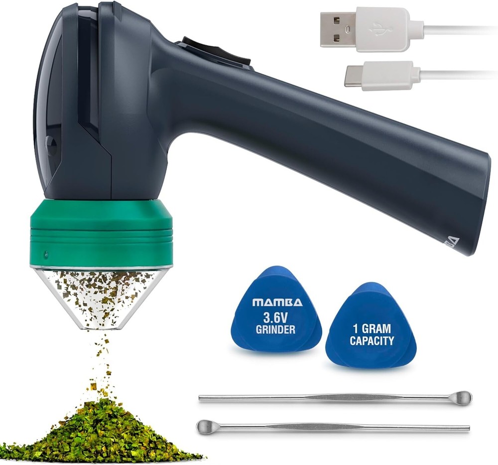 All-Plastic Head Electric Portable Herb Grinder,USB Rechargeable Powered Machine