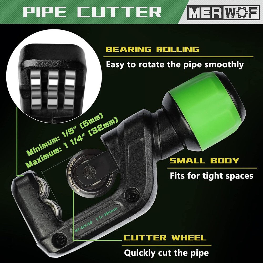 HVAC Flaring Tool Kit with 45-Degree Eccentric Tool and Pipe Cutter Set
