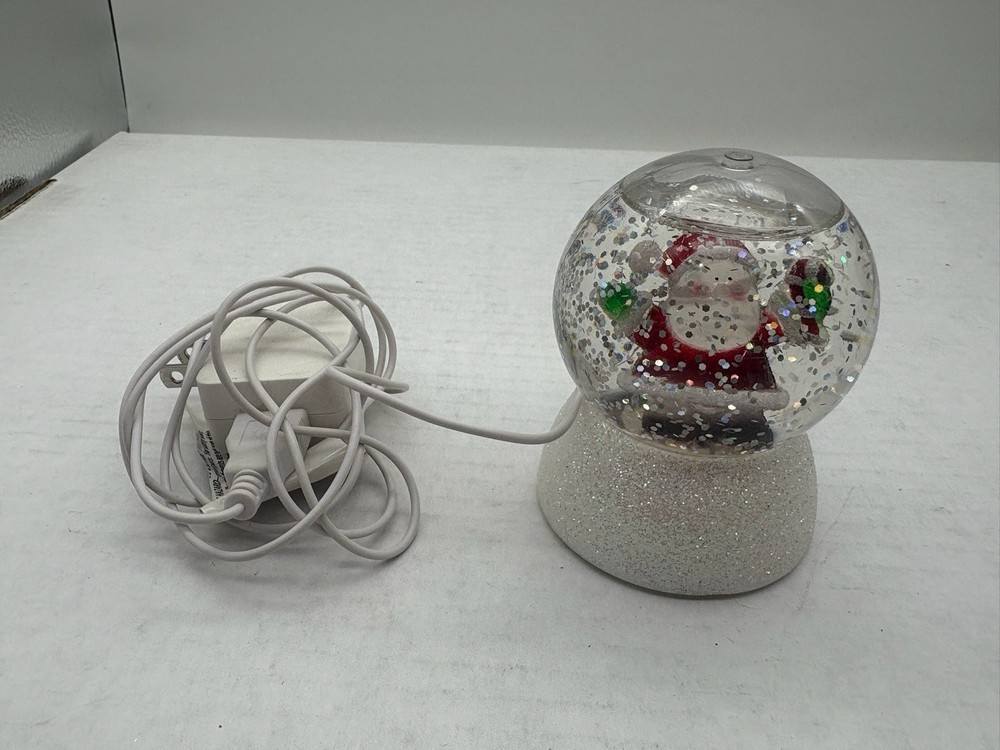 Snowman Santa Snow Globe Plug In