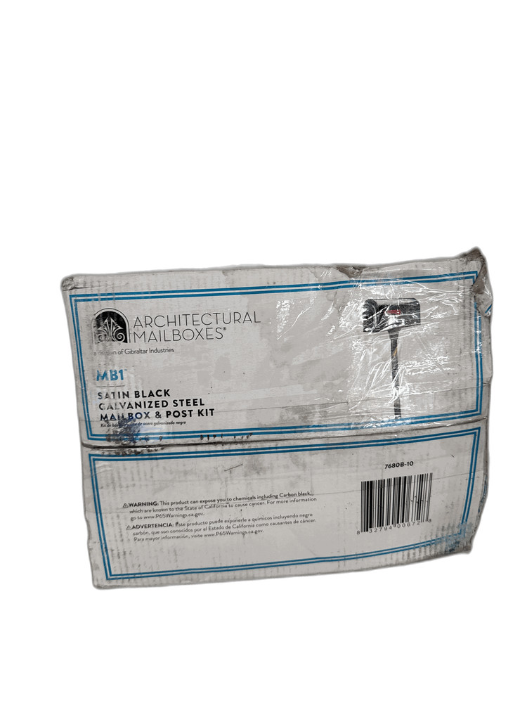 Architectural Mailboxes MB1 Black Medium Steel Post Mount Mailbox w/ Post Kit