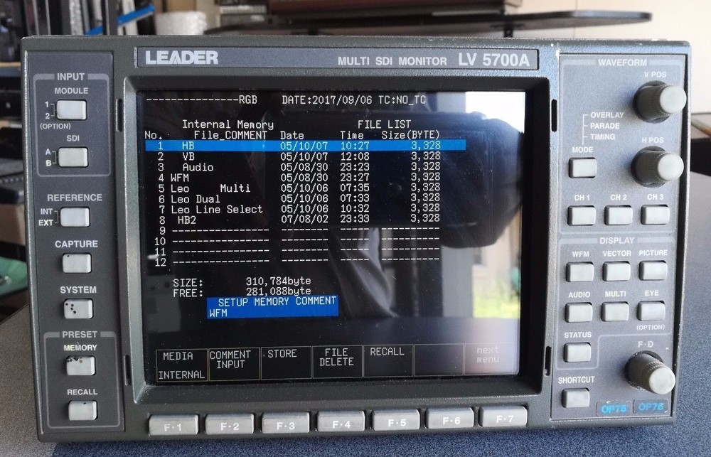 Leader LV 5700A Waveform Vector Multi SDI Monitor