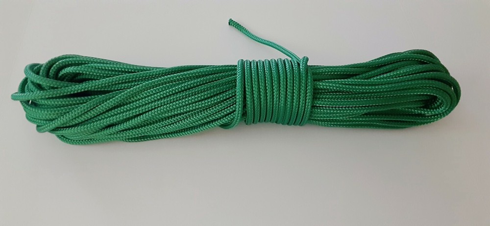 1/4 x 300 ft. Double Braid-Yacht Braid polyester rope. Green