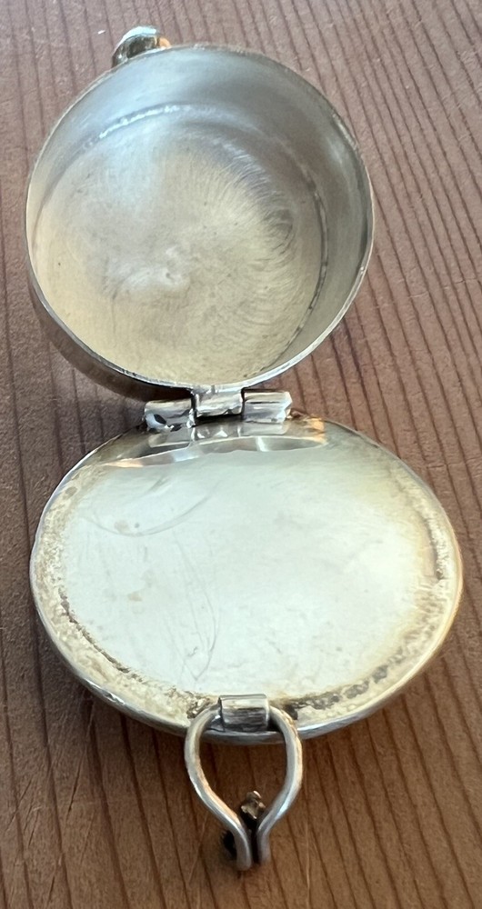 Sterling Silver Aztec Calendar Pill Box from Mexico