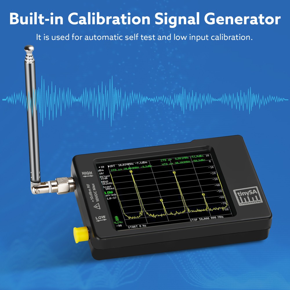 2.8" LCD TinySA Spectrum Analyzer 100kHz--960MHz Frequency Analyzer Type-C USB