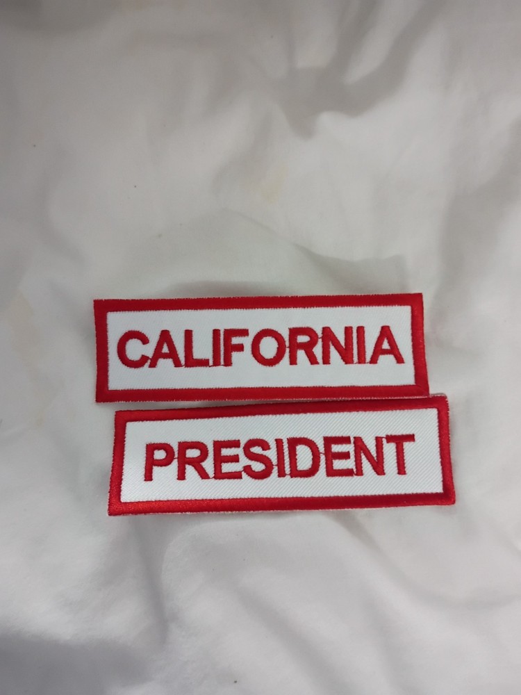 6 Pc. Red and White M C Front Patch Set