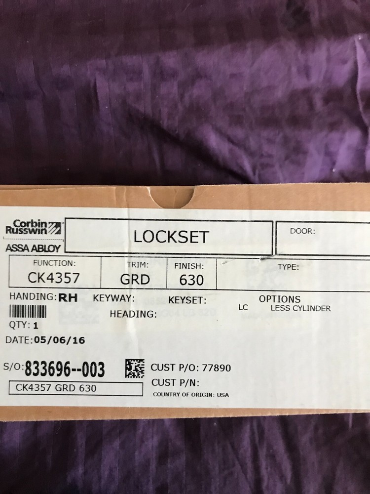 Corbin Russwin CK 4357 GRD