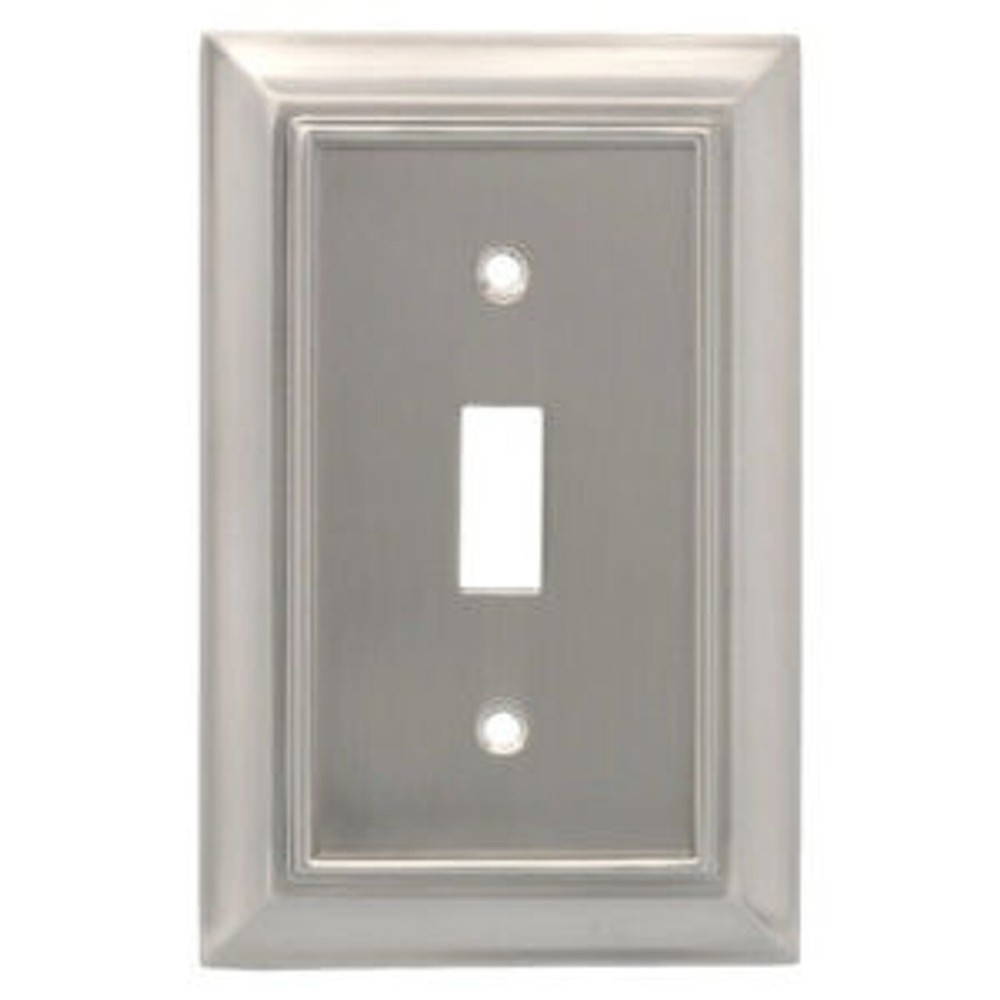 (5 Pack) Architectural Single Switch Wallplate Satin Nickel