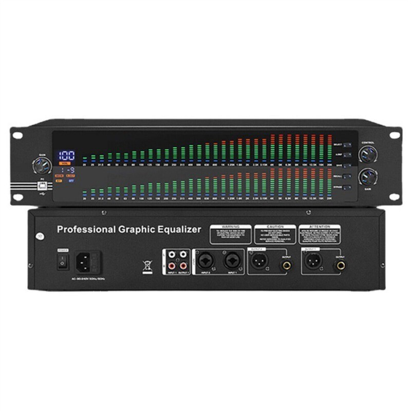 EQ-323 Dual 31-band Graphic Equalizer Spectrum Digital Equalizer for Stage BLACK