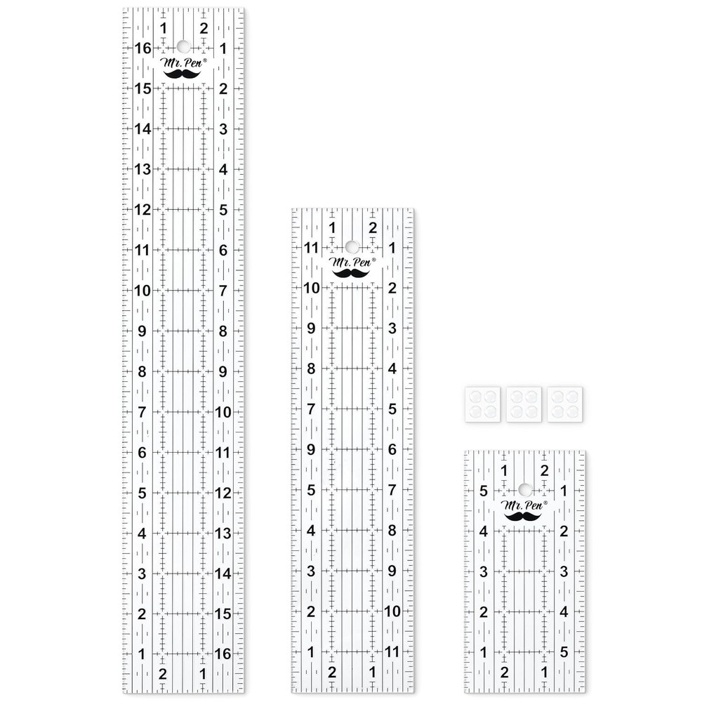 Versatile 3-Piece Acrylic Sewing Ruler Set: 6" 12" & 17" for Precision Crafting